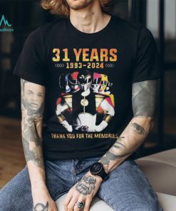 Official 31 Years 1993 2024 Power Rangers Thank You For The Memories Signatures Shirt