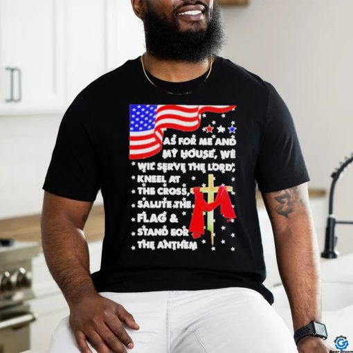Official As for me and my house we will serve the lord usa flag T shirt