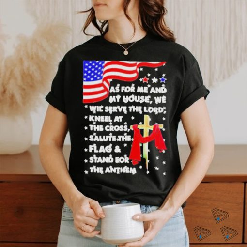 Official As for me and my house we will serve the lord usa flag T shirt