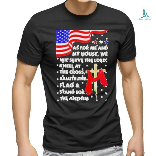 Official As for me and my house we will serve the lord usa flag T shirt