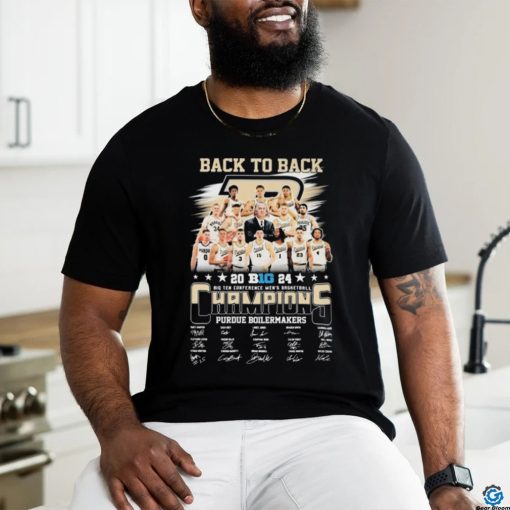 Official Back To Back 2024 Big Ten Conference Men’s Basketball Champions Purdue Boilermakers Signatures Shirt