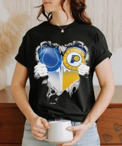 Official Blood Inside Heart Indianapolis Colts And Indiana Pacers T Shirt