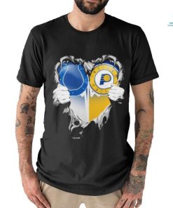 Official Blood Inside Heart Indianapolis Colts And Indiana Pacers T Shirt