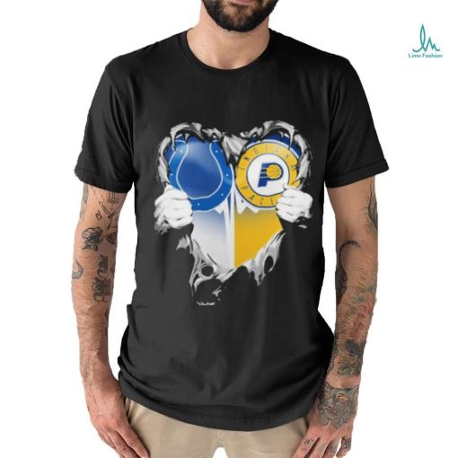 Official Blood Inside Heart Indianapolis Colts And Indiana Pacers T Shirt