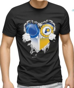 Official Blood Inside Heart Indianapolis Colts And Indiana Pacers T Shirt