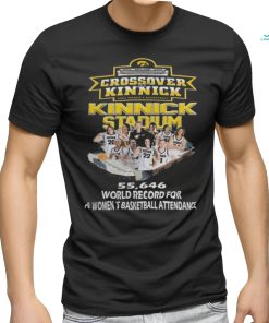 Official Crossover Kinnick Iowa Women’s Basketball Kinnick Stadium 55,646 World Record For A Women’s Basketball Attendance Tee Shirt