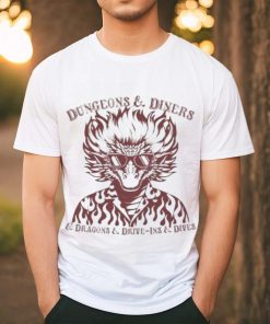 Official Dungeons and diners and dragons and drive ins and dives flames T shirt