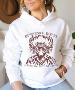 Official Dungeons and diners and dragons and drive ins and dives flames T shirt