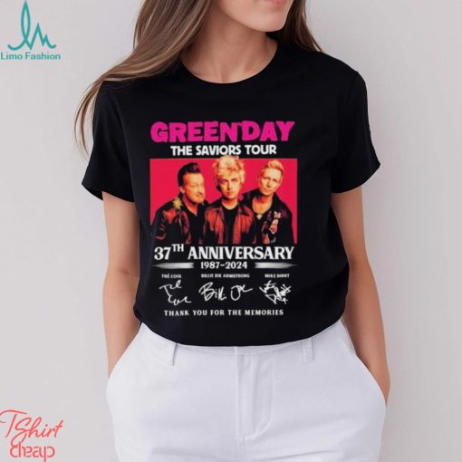 Official Green Day The Saviors Tour 37th Anniversary 1987 2024 Thank You For The Memories Signatures shirt
