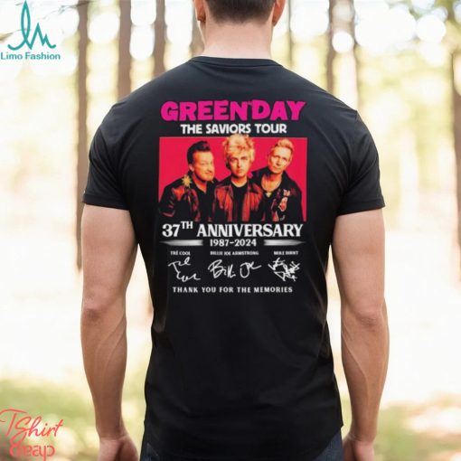 Official Green Day The Saviors Tour 37th Anniversary 1987 2024 Thank You For The Memories Signatures shirt