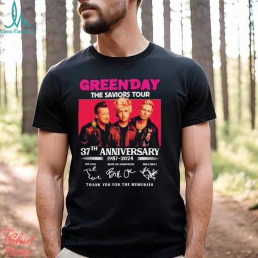 Official Green Day The Saviors Tour 37th Anniversary 1987 2024 Thank You For The Memories Signatures shirt