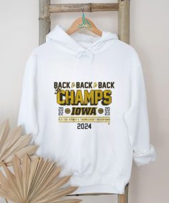 Official Iowa Basketball Back To Back To Back Big Ten Women’s Basketball Tournament Champs T Shirt, hoodie, sweater, long sleeve and tank top Official Iowa Basketball Back To Back To Back Big Ten Women’s Basketball Tournament Champs T Shirt