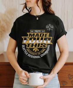 Official Iowa Hawkeyes 2023 NCAA Women's Basketball Tournament March Madness Final Four Regional Champions Locker Room T Shirt