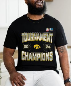 Official Iowa Hawkeyes 2024 Big Ten Women’s Basketball Conference Tournament Champions Three Pointer T Shirt