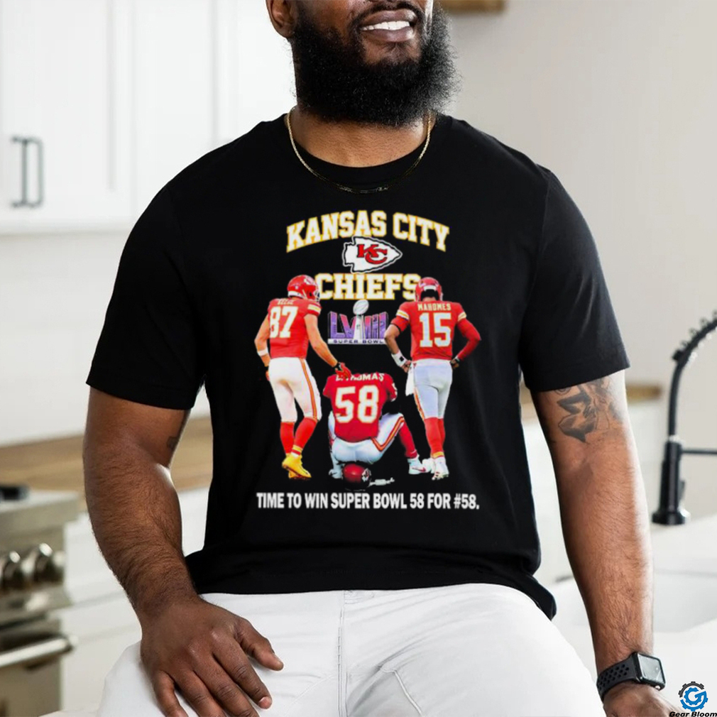 Official Kansas City Chiefs Kelce Thomas and Mahomes time to win Super Bowl 58 For #58 shirt Official Kansas City Chiefs Kelce Thomas and Mahomes time to win Super Bowl 58 For #58 shirt