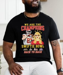 Official Kansas City Chiefs We Are The Champions Kelce Swiftie Bowl Back To Back Shirt, hoodie, sweater, long sleeve and tank top Official Kansas City Chiefs We Are The Champions Kelce Swiftie Bowl Back To Back Shirt