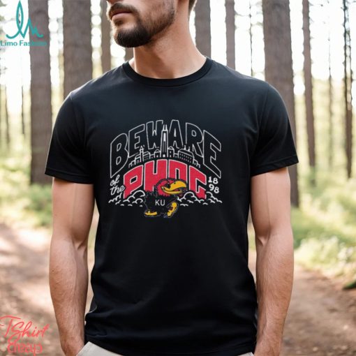 Official Kansas Jayhawks 1898 Beware Of The Phog Mascot Skyline City Shirt
