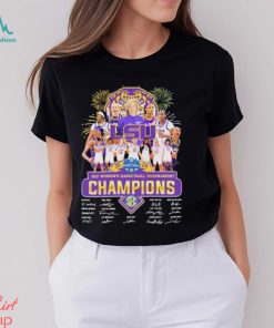 Official LSU Tigers 2024 Sec women’s basketball tournament champions signatures shirt