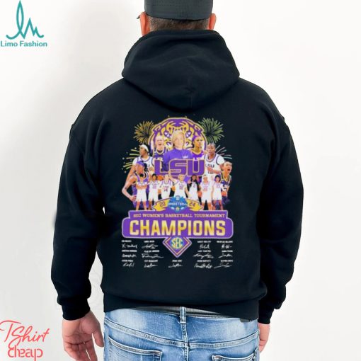 Official LSU Tigers 2024 Sec women’s basketball tournament champions signatures shirt