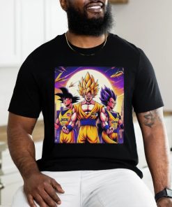 Official Los Angeles Lakers Dragon Ball Goku And Vegeta Super Saiyan Form Akira Toriyama Shirt