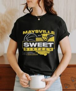 Official Maysville Basketball 23 24 Sweet Sixteen Division II Back To Back District Champions Logo Shirt