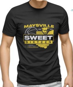 Official Maysville Basketball 23 24 Sweet Sixteen Division II Back To Back District Champions Logo Shirt