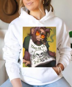 Official Monkey Smoking Take Me To Your Dealer T shirt