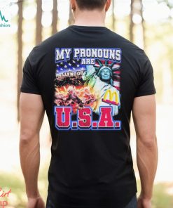 Official My Pronouns Are U.S.A. Hollywood American flag t shirt