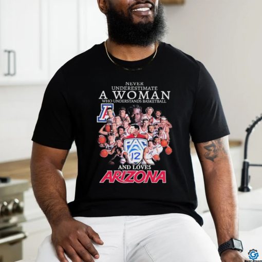Official Never Underestimate A Woman Who Understands Basketball And Loves Arizona Wildcats Men’s Basketball Signatures Shirt