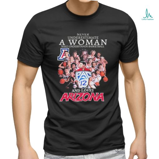 Official Never Underestimate A Woman Who Understands Basketball And Loves Arizona Wildcats Men’s Basketball Signatures Shirt