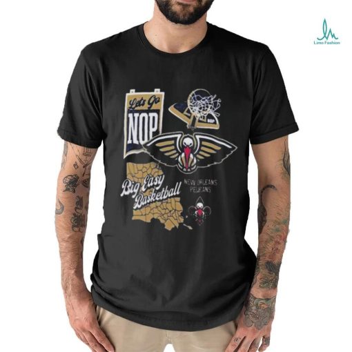Official New orleans pelicans split zone big easy basketball shirt