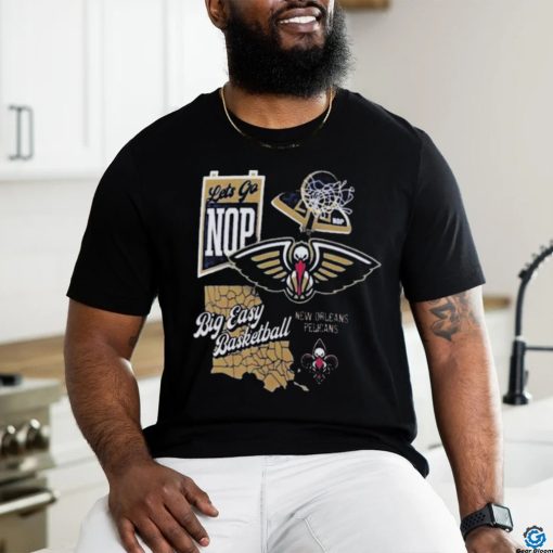 Official New orleans pelicans split zone big easy basketball shirt