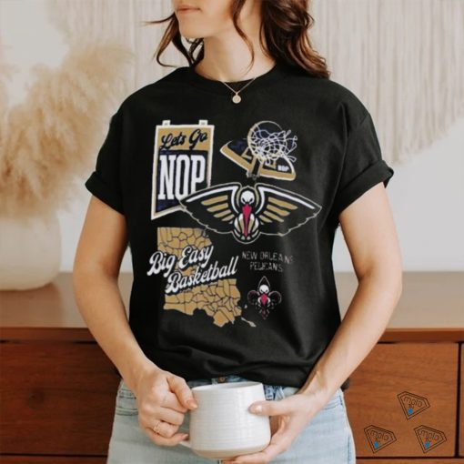 Official New orleans pelicans split zone big easy basketball shirt