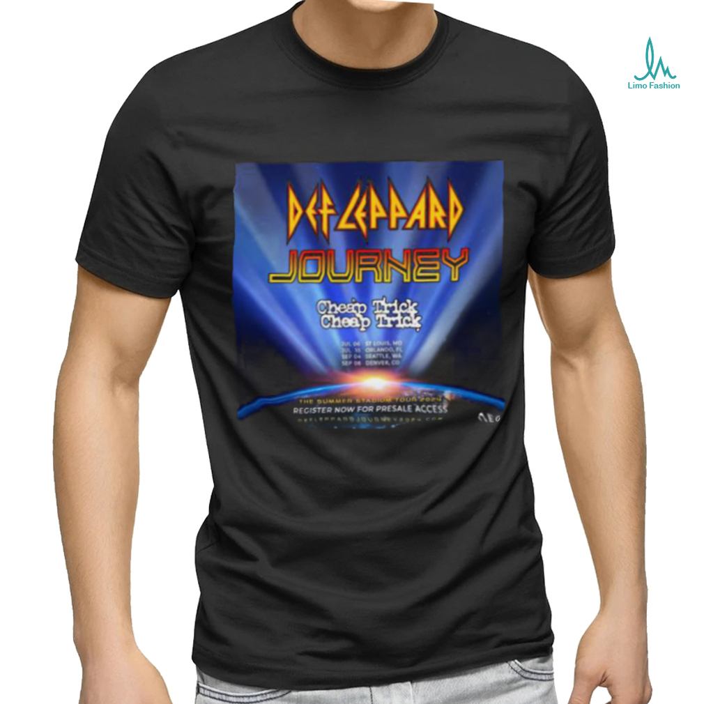 Official Official Def Leppard Journey Cheap Trick Cheap Trick July 06 10 And Sep 04 08, 2024 The Summer Stadium Tour T shirt Official Official Def Leppard Journey Cheap Trick Cheap Trick July 06 10 And Sep 04 08, 2024 The Summer Stadium Tour T shirt