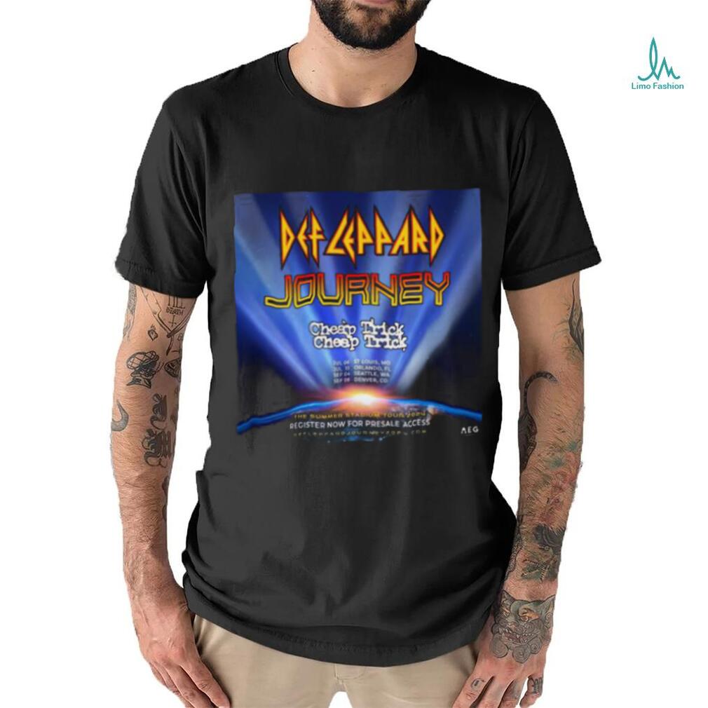 Official Official Def Leppard Journey Cheap Trick Cheap Trick July 06 10 And Sep 04 08, 2024 The Summer Stadium Tour T shirt Official Official Def Leppard Journey Cheap Trick Cheap Trick July 06 10 And Sep 04 08, 2024 The Summer Stadium Tour T shirt