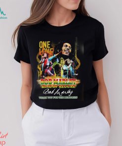 Official One Love Bod Marley King Of Reggae Thank You For The Memories Signature Shirt