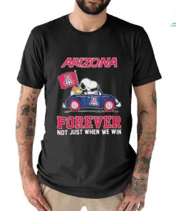 Official Peanuts Snoopy And Woodstock On Car Arizona Basketball Forever Not Just When We Win Shirt