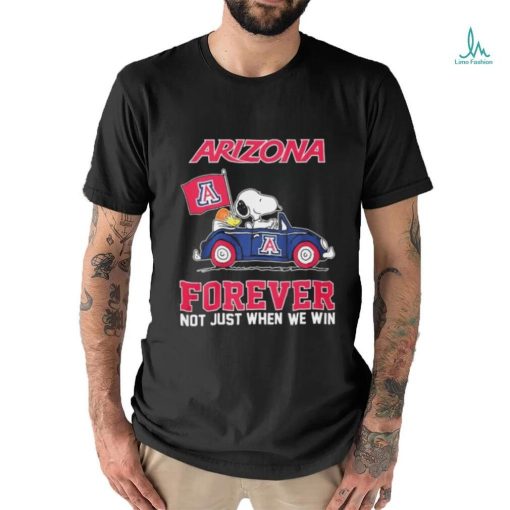 Official Peanuts Snoopy And Woodstock On Car Arizona Basketball Forever Not Just When We Win Shirt