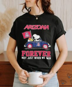 Official Peanuts Snoopy And Woodstock On Car Arizona Basketball Forever Not Just When We Win Shirt