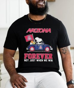 Official Peanuts Snoopy And Woodstock On Car Arizona Basketball Forever Not Just When We Win Shirt