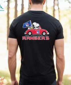 Official Peanuts Snoopy And Woodstock On Car New York Rangers Hockey Shirt