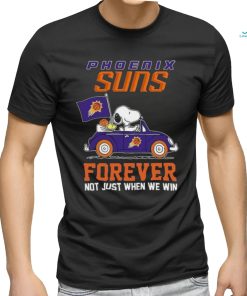 Official Peanuts Snoopy And Woodstock On Car Phoenix Suns Forever Not Just When We Win Shirt