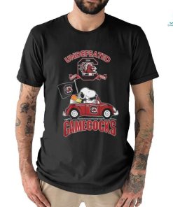 Official Peanuts Snoopy And Woodstock On Car South Carolina Gamecocks Undefeated 2024 Perfect Season Shirt