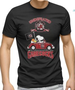 Official Peanuts Snoopy And Woodstock On Car South Carolina Gamecocks Undefeated 2024 Perfect Season Shirt