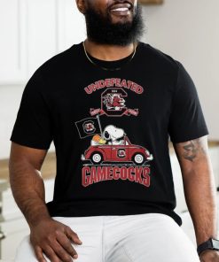 Official Peanuts Snoopy And Woodstock On Car South Carolina Gamecocks Undefeated 2024 Perfect Season Shirt