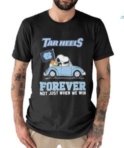 Official Peanuts Snoopy And Woodstock On Car UNC Basketball Forever Not Just When We Win Shirt