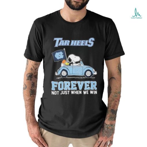 Official Peanuts Snoopy And Woodstock On Car UNC Basketball Forever Not Just When We Win Shirt