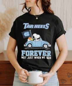 Official Peanuts Snoopy And Woodstock On Car UNC Basketball Forever Not Just When We Win Shirt