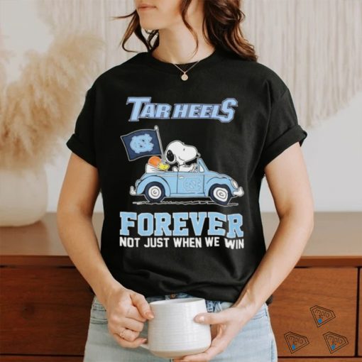 Official Peanuts Snoopy And Woodstock On Car UNC Basketball Forever Not Just When We Win Shirt