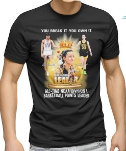 Official Pete Maravich And Caitlin Clark You Break It, You Own It All time NCAA Basketball Points Leader Signatures Shirt